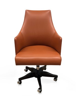 High Gloss Veneer Orange Leather Office Chair From Adm For Sale