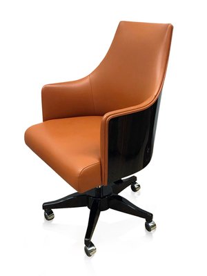 Orange Leather Office Chair, Leather Office Recliner