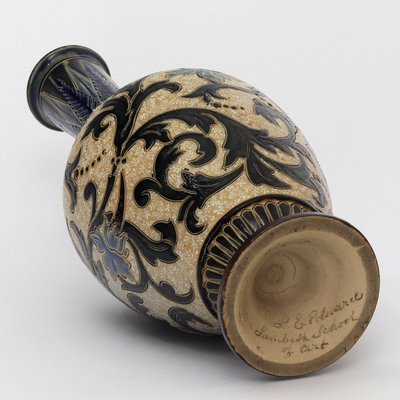 Antique Stoneware Vase By Louise E Edwards For Doulton Lambeth 1878 For Sale At Pamono