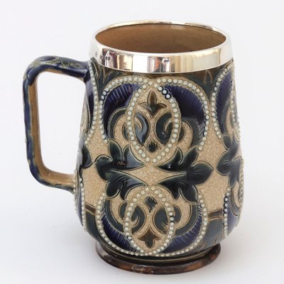 Mug With Mappin Webb Silver Mount For Doulton Lambeth 1880s For Sale At Pamono