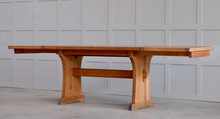Large Scandinavian Modern Pine Sports Table by Axel Einar Hjorth