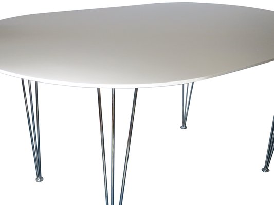 Vintage Danish Ellipse Shaped Dining Table With Hairpin Legs