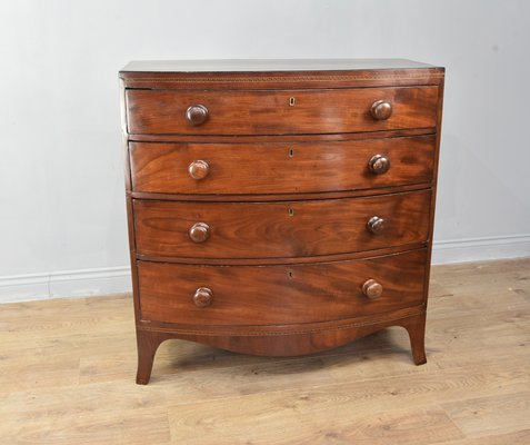 Georgian Mahogany Bow Front Chest Of Drawers For Sale At Pamono