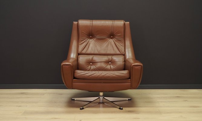 Mid Century Danish Leather Swivel Chair 1960s Mid Century Danish Leather Swivel Chair 1960s
