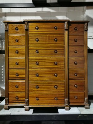 Neo Classical Mahogany Chest Of 21 Drawers By Ralph Lauren 1990s
