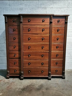 Neo Classical Mahogany Chest Of 21 Drawers By Ralph Lauren 1990s