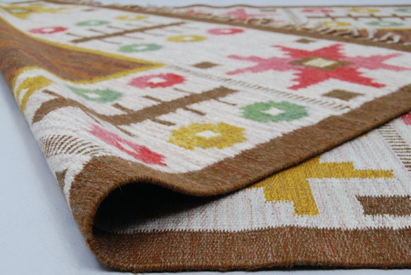 Scandinavian Modern Wool Flat Weave Rölakan Carpet By Astrid Sampe