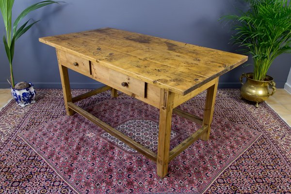 Vintage Rustic Baltic Pine Dining Table 1930s For At Pamono Vintage Rustic Baltic Pine Dining Table, Old Pine Dining Room Tables