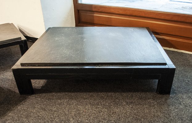 Italian Iron Slate Coffee Tables From Urano Palma 1970s Set Of 3 For At Pamono - Slate Coffee Tables