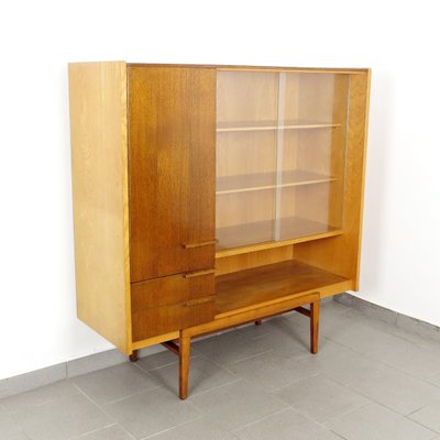 Mid Century Glass And Wood Display Cabinet 1960s For Sale At Pamono