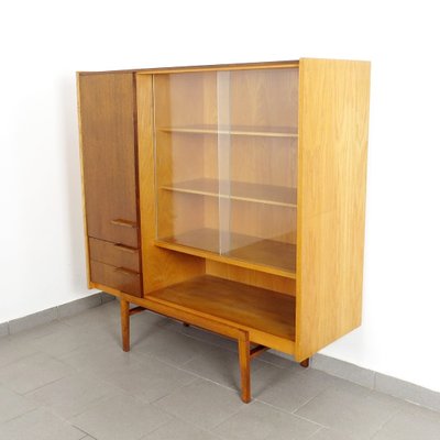 Mid Century Glass And Wood Display Cabinet 1960s For Sale At Pamono