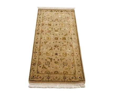 Silk Jaipur Carpets 1983, Olive Green And Brown Rug