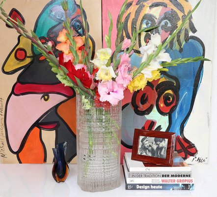 Large Glass Vase By Tapio Wirkkala For Rosenthal 1950s For Sale
