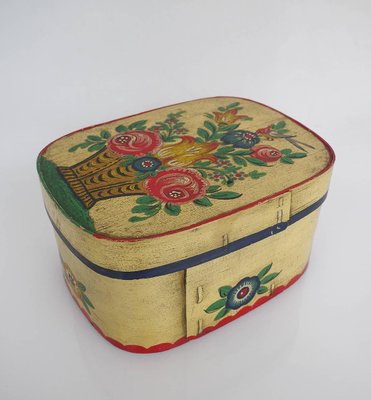 Antique German Painted Tole Wooden Pantry Box For Sale At Pamono