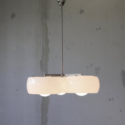 Italian Triclinio Frosted Glass Ceiling Lamp By Vico Magistretti