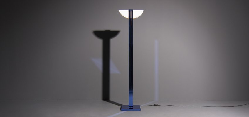 Frosted Gl And Mirrored Floor Lamp By H Setler 1980s Mirrored Gl Floor Lamp