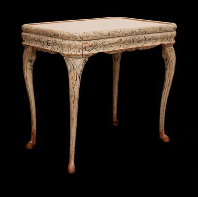 18th Century Rococo Danish Side Table With Brass Top