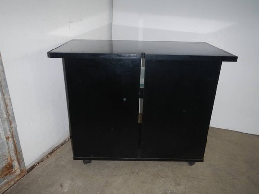 Vintage Italian Glass and Compressed Wood TV Trolley 1970s