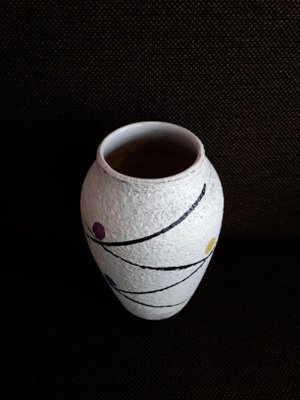 Vintage White Glazed Ceramic 856 17 Vase From Scheurich For Sale