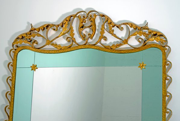 Italian Mirrored Glass And Wrought Iron Dressing Table By Pier Italian Mirrored Glass And Wrought Iron