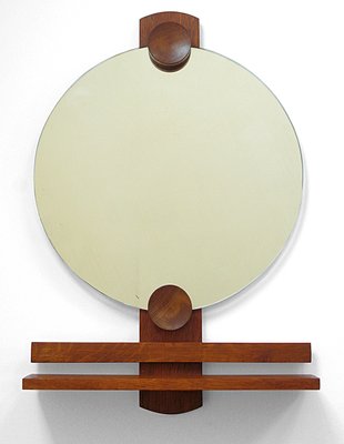 Vintage Wooden Wall Mirror With Shelf 1970s For At Pamono Vintage Wooden Wall Mirror With Shelf