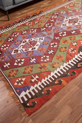 Vintage Turkish Multi Colored Wool Anatolian Kilim Rug 1950s For Multi Colored Wool Anatolian Kilim Rug