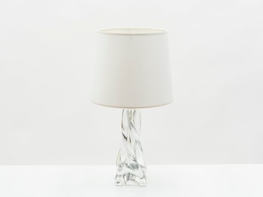 Art Deco French Crystal Table Lamp by Daum Crystal Table Lamp French, 1970s