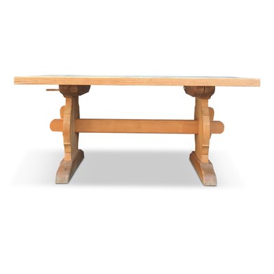 Pine trestle dining table deals