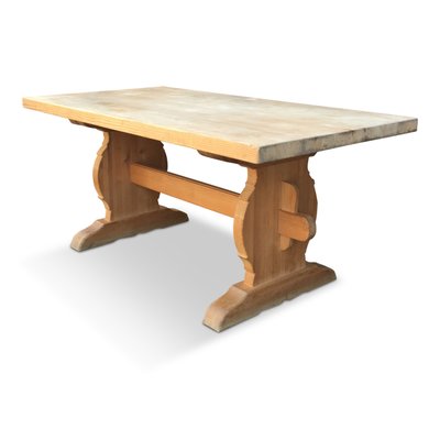 Pine trestle dining table deals