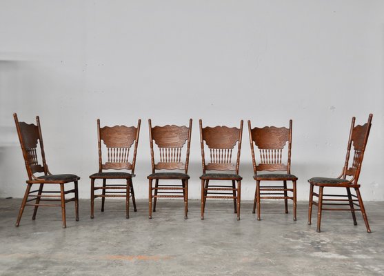 Antique oak pressed back chairs for sale deals