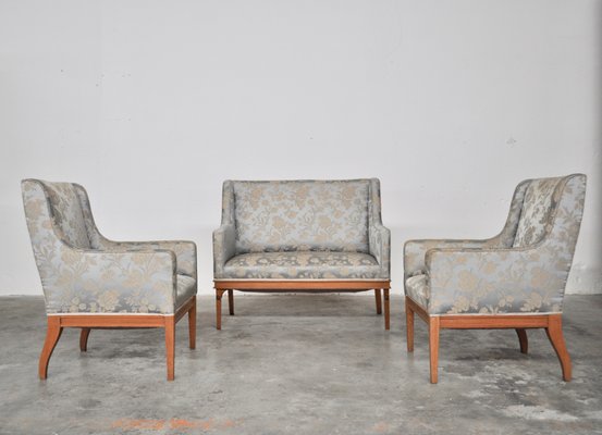 Vintage Ash Sofa Chairs Set 1930s, Sofa And Chairs Set