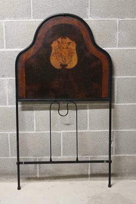 Antique Painted Wrought Iron Bed Headboard Footboard 1800s For Antique Painted Wrought Iron Bed
