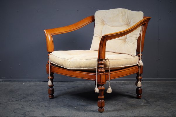 Neo Classical Italian Oak Armchair From Giorgetti 1970s For Sale