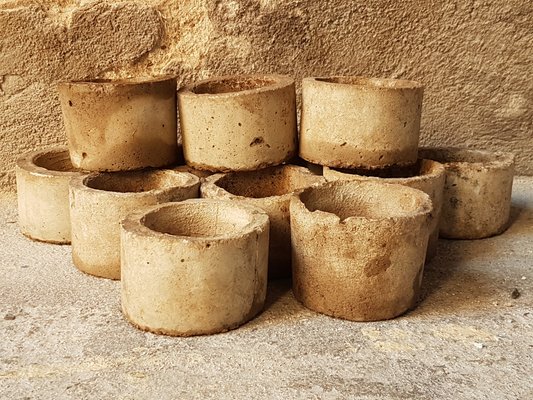 Vintage Concrete Brutalist Flower Pots Set Of 12 For Sale At Pamono
