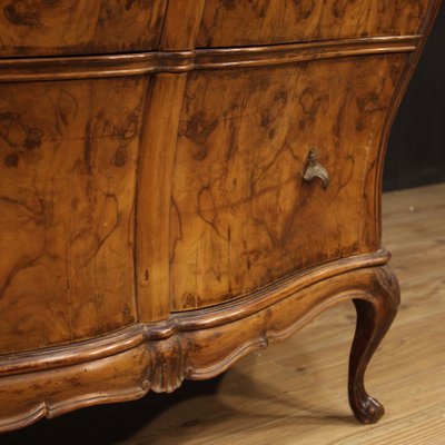 Italian Burl Walnut And Beech Chest Of Drawers 1950s For Sale At