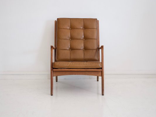 Wood Lounge Chair 1960s For At Pamono, Lounge Chair Leather And Wood
