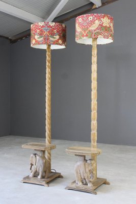 Rosewood Elephant Floor Lamps 1930s Set Of 2 For Sale At Pamono