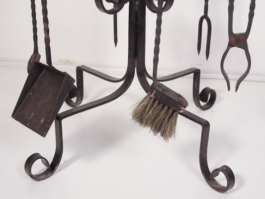 Wrought Iron Swivel Fireplace Tool Set 1970s For Sale At Pamono