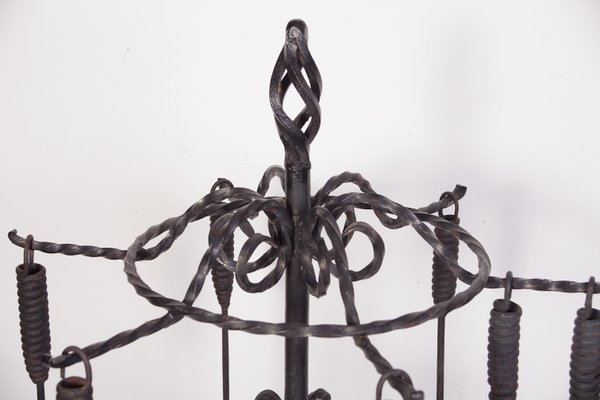 Wrought Iron Swivel Fireplace Tool Set 1970s For Sale At Pamono