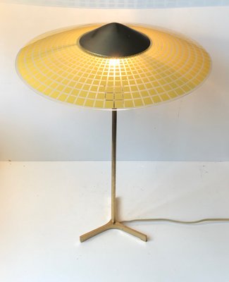 yellow tripod table lamp