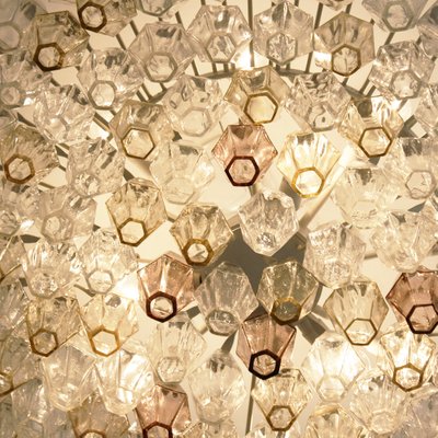Mid Century Poliedri Murano Glass Chandelier by Carlo Scarpa, 1960s Mid Century Poliedri Murano Glass Chandelier by Carlo Scarpa, 1960s