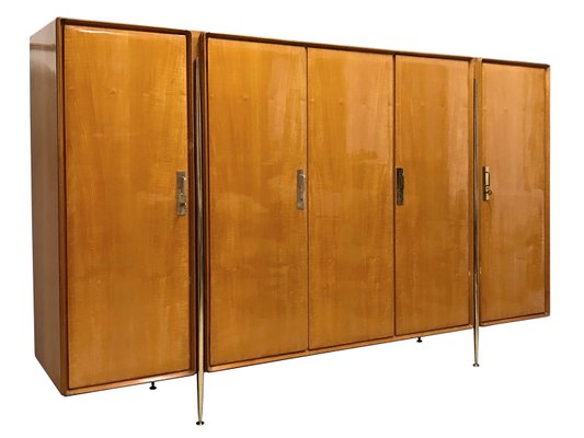 Mid Century Italian Maple Wardrobe By Silvio Cavatorta 1950s For