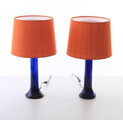 Scandinavian Modern Colored Glass Table, Colored Glass Table Lamps