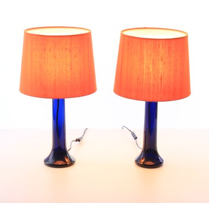 Scandinavian Modern Colored Glass Table Lamps By Uno Östen Kristiansson For Luxus 1960s Set Of 2 At Pamono Scandinavian Modern Colored Glass Table, Contemporary Glass Table Lamps