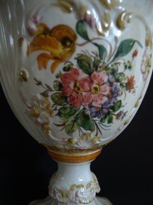 Vaso ceramica Bassano fiori bianco classico