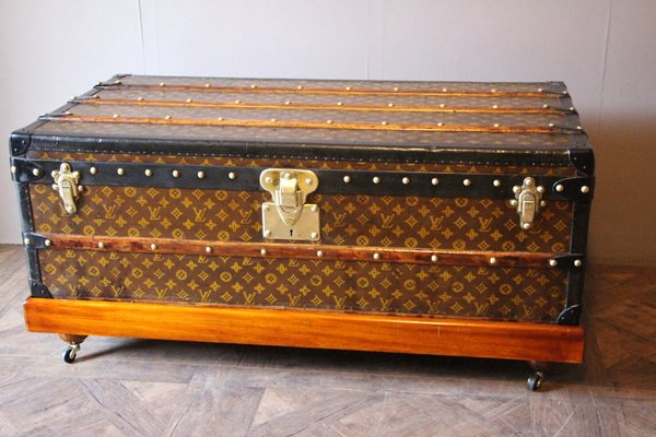 Vintage Stenciled Monogram Cabin Steamer Trunk From Louis Vuitton