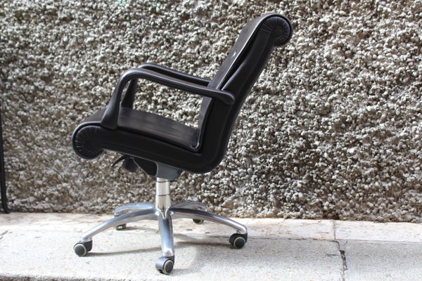 Vintage Executive Desk Chair From, Ripple Black Leather Office Chair