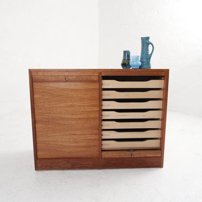 Vintage Teak Double Filing Cabinet For Sale At Pamono