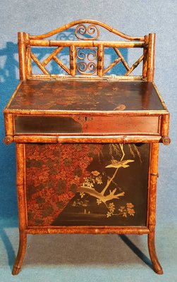 Antique Lacquered Bamboo Davenport Desk For Sale At Pamono