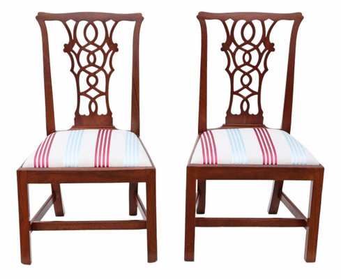 Antique Chippendale Style Mahogany Dining Chairs Set Of 2 For Antique Chippendale Style Mahogany